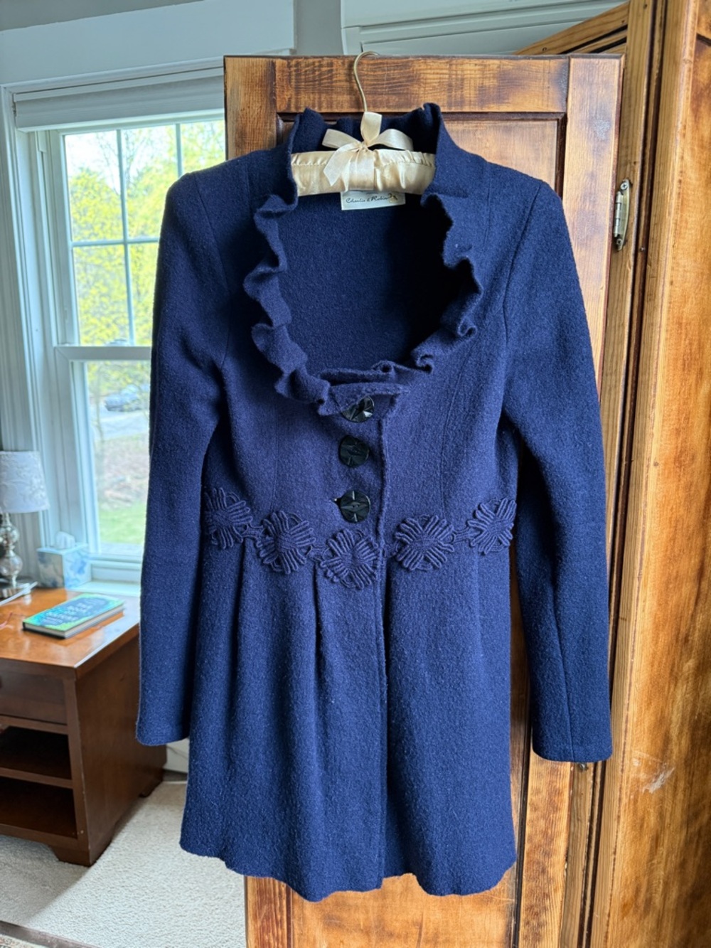 Charlie and Robin Alice in Autumn Ruffle Collar Wool Cardigan